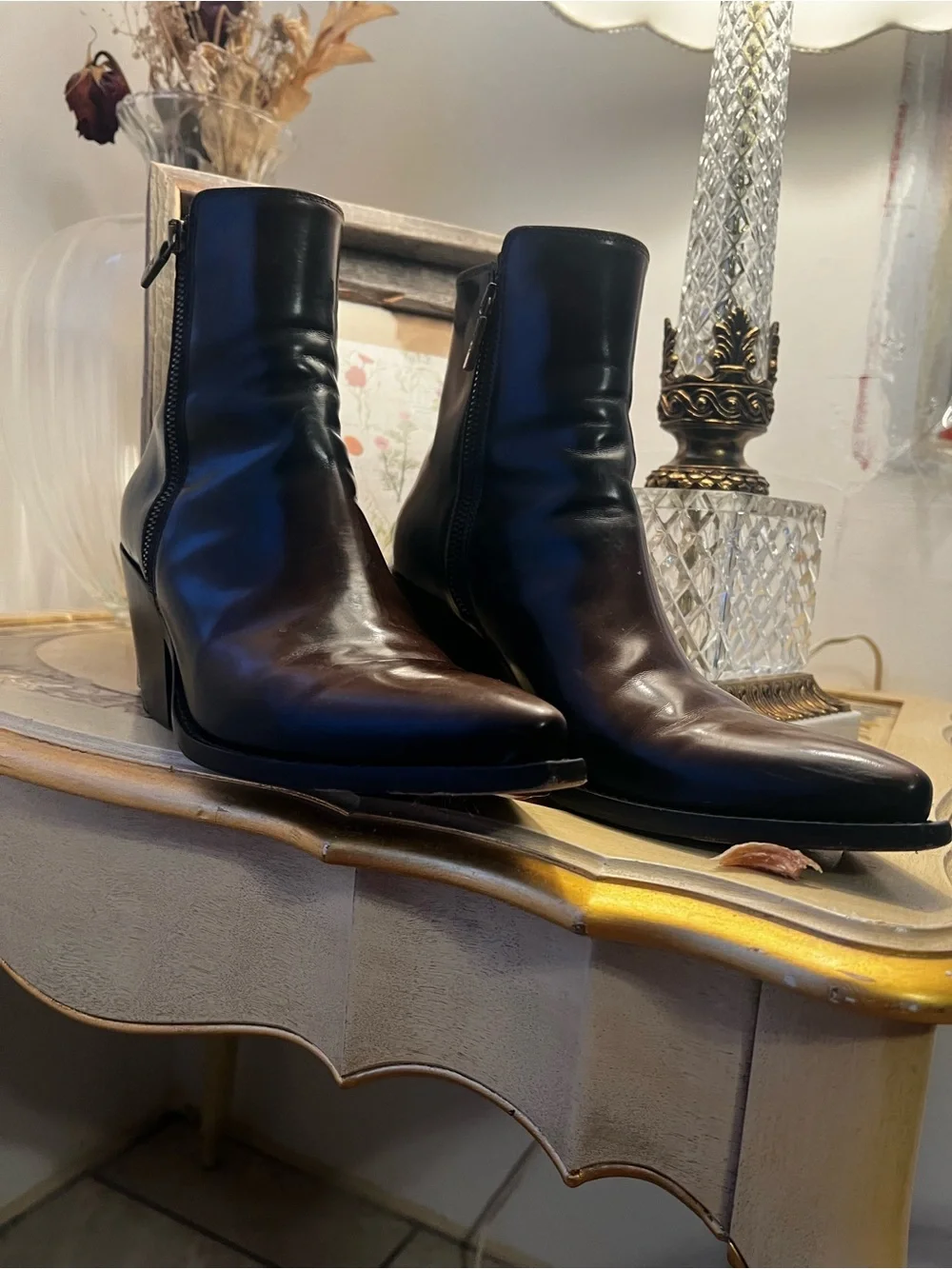 Men's Chukka Zip Ankle Boots - Dark Brown Leather